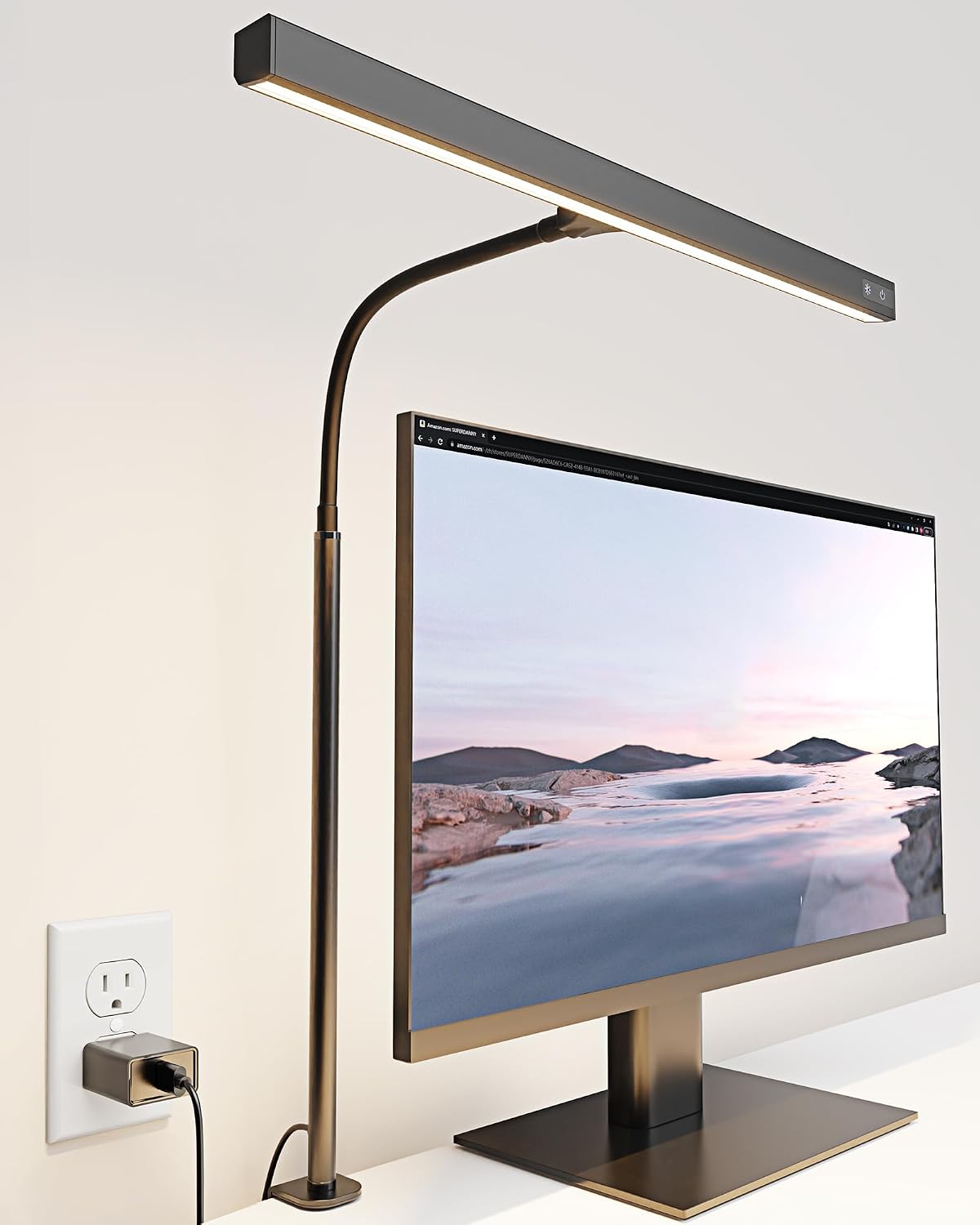 Lampe de bureau LED SUPERDANNY avec col de cygne réglable et contrôle tactile — Lampe de bureau menée