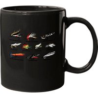 Mug en céramique avec mouches de pêche vintage en couleur — Tasses et gobelets