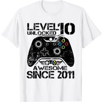 T-shirt de jeu vidéo 10e anniversaire Niveau 10 Débloqué 2011 pour hommes — T-shirts pour hommes