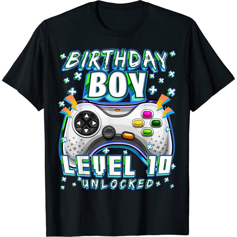 Level 10 Unlocked Video Game 10th Birthday T-Shirt for Men — Mens T Shirts