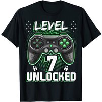 T-shirt pour hommes Level 7 Unlocked Jeu Vidéo 7e Anniversaire