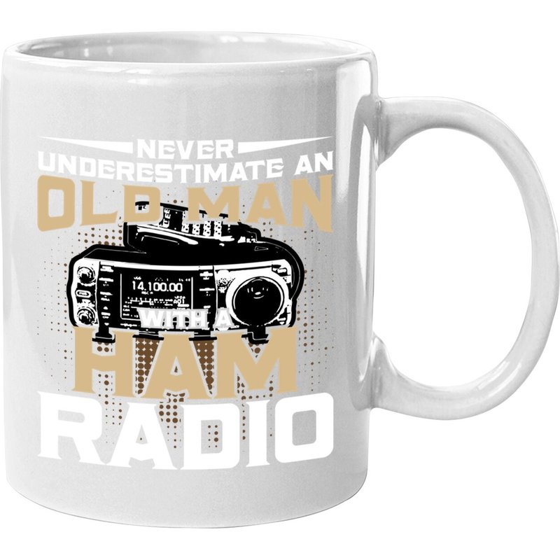 Never Underestimate An Old Man With A Ham Radio Coffee Mug — Mugs & Tumblers