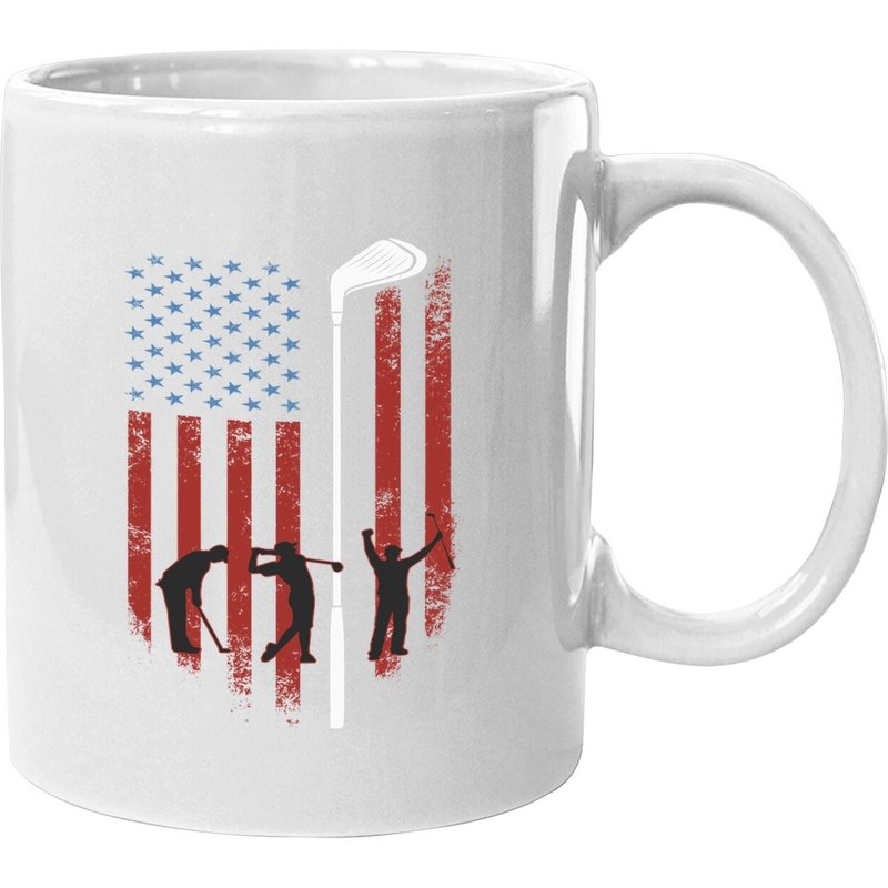 Vintage American Flag Golf Mug for Golf Lovers — Mugs & Tumblers