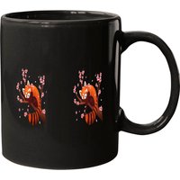 Mug Vintage Panda Rouge Fleurs de Cerisier — Tasses et gobelets