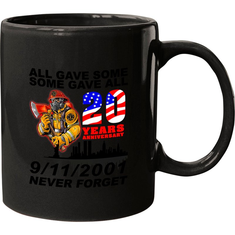Never Forget 9-11-2001 20th Anniversary Firefighters Mug — Mugs & Tumblers