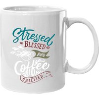 Mug Stressed Blessed And Coffee Obsessed — Tasses et gobelets