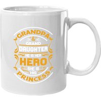 Grandpa And Granddaughter Coffee Mug - He Is Her Hero, She Is His Princess — Mugs & Tumblers