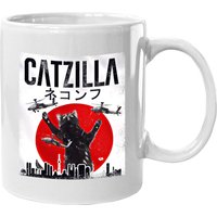 Mug en céramique Catzilla japonais au coucher de soleil
