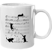 Cat Kitty Playing Music Note Clef Musician Art Coffee Mug — Mugs & Tumblers