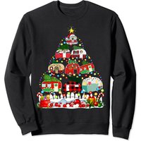 Sweatshirt Camping Joyeux Noël Arbre Camionneige RV Lights