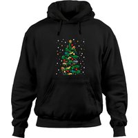 Hoodie Pullover Lizard Arbre de Noël Amoureux des Reptiles