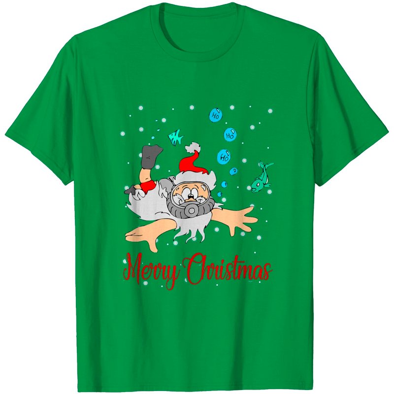 T-shirt de Noël avec Santa plongeur pour hommes — T-shirts pour hommes