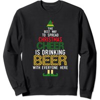 Noël Cheer Elf Sweatshirt Amusant Santa Elf Beer — Sweats à capuche pour hommes