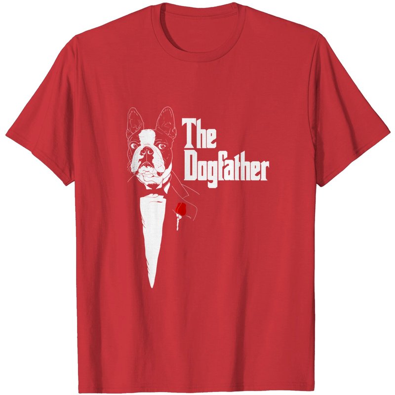 T-shirt Boston Terrier Dad The Dogfather pour hommes — T-shirts pour hommes