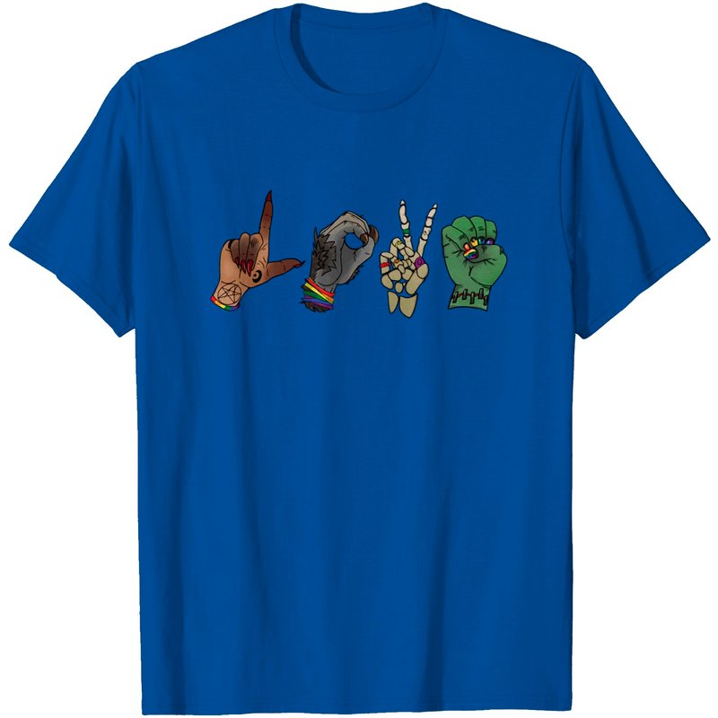 I Love You Sign Language Monster Hand Halloween T-Shirt for Men — Mens T Shirts