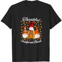 Fall Gnome Plaid Leopard Pumpkin Thanksgiving T-Shirt for Men — Mens T Shirts