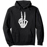 Hoodie Main Love Signe Squelette avec Signe de Paix pour Unisexe — Sweats à capuche pour hommes
