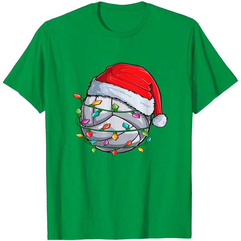 T-shirt de Noël avec chapeau de Père Noël de volleyball pour hommes — T-shirts pour hommes