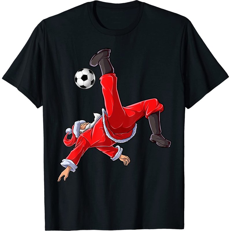 T-shirt de Noël Santa Soccer Bicycle Kick pour hommes — T-shirts pour hommes