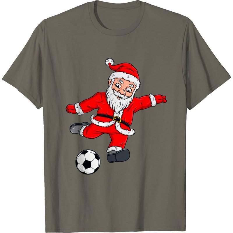 T-shirt de Noël Père Noël Soccer Ball pour hommes — T-shirts pour hommes