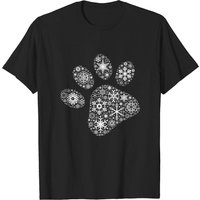 T-shirt pour hommes avec motif de patte de chien Snowflake Puppy — T-shirts pour hommes