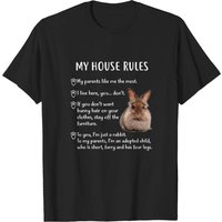 T-shirt Rabbit Tee My House Rules Lionhead Bunny pour hommes