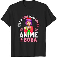 Just A Girl Who Loves Anime et Boba Bubble Tea T-Shirt pour Hommes