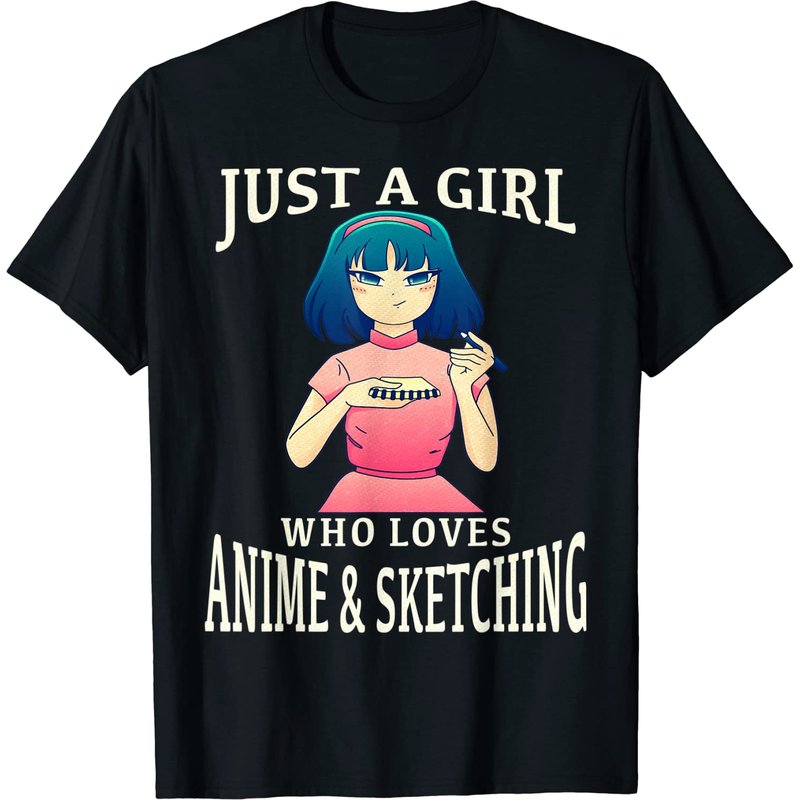 Juste une fille qui aime l'anime et le dessin T-shirt pour hommes