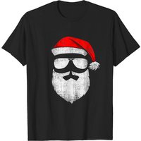 T-shirt de Noël pour hommes avec visage de Père Noël et lunettes — T-shirts pour hommes