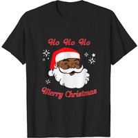 Merry Christmas African American Black Santa Claus T-Shirt for Men