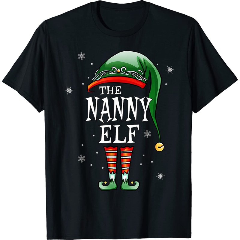 Matching Family The Nanny Elf Christmas T-Shirt for Men