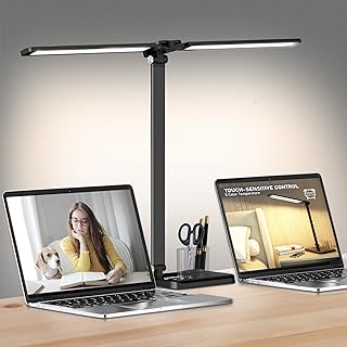 Dimmable LED Desk Lamp with USB Charging Port and Dual Swing Arm — Led Desk Lamp