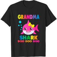 T-shirts pour hommes Grandma Shark en noir