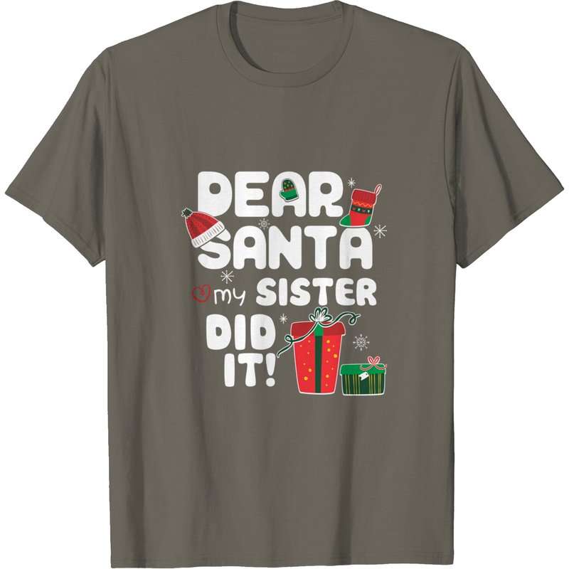 T-shirt de Noël "Cher Santa, ma sœur l'a fait" pour hommes — T-shirts pour hommes