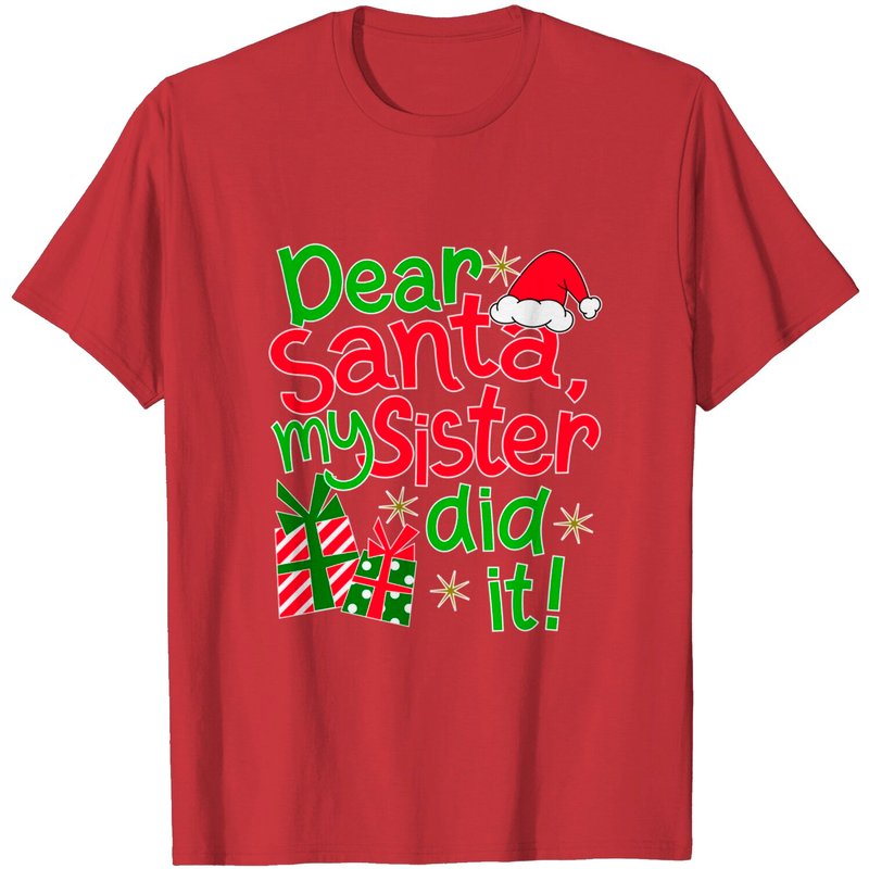 T-shirt de Noël pour hommes Dear Santa My Sister Did It — T-shirts pour hommes