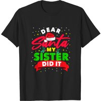 T-shirt de Noël "Cher Santa, ma sœur l'a fait" pour hommes — T-shirts pour hommes