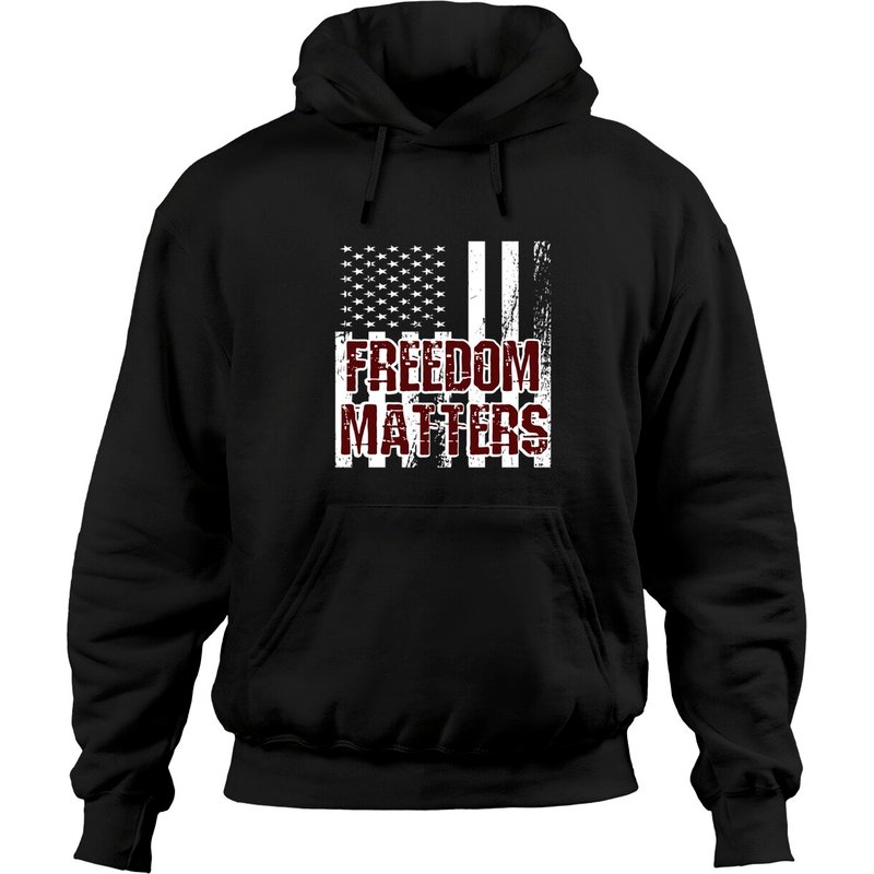 Freedom Matters USA Patriotic Flag Pullover Hoodie — Mens Hoodies