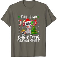 T-shirt pour hommes Noël Raccoon Santa Pajama Lover — T-shirts pour hommes
