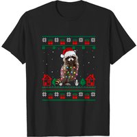 T-shirt de Noël Moche avec Raton Laveur et Chapeau de Santa — T-shirts pour hommes