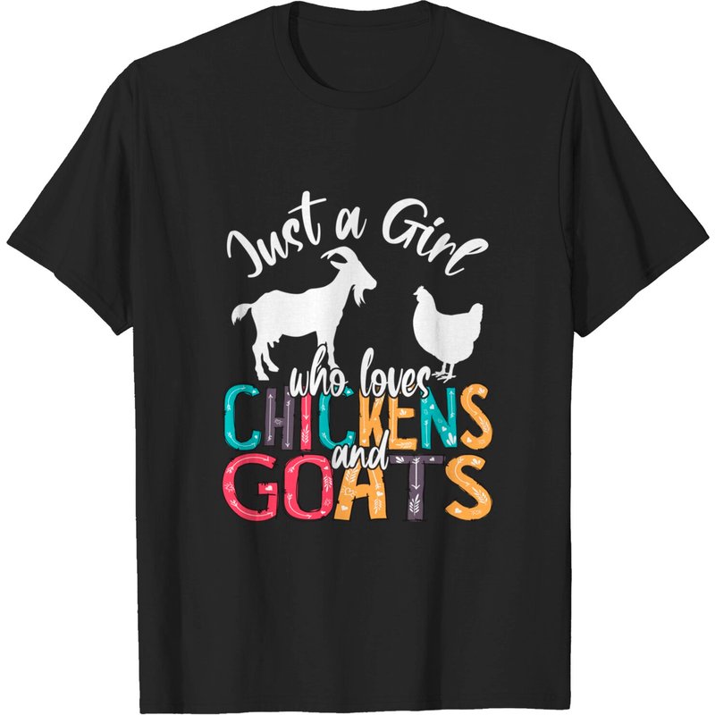Juste Une Fille Qui Aime Les Poules et Les Chèvres T-Shirt Pour Hommes — T-shirts pour hommes