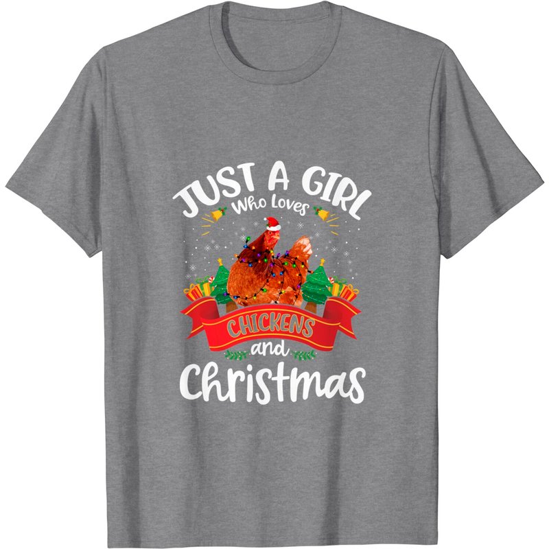 Juste une fille qui aime les poules et Noël T-shirt pour hommes — T-shirts pour hommes
