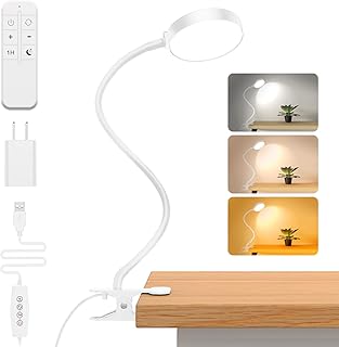 Lampe de Bureau LED avec Télécommande, Lumière de Lecture Clip-On, Dimmable — Lampe de bureau menée