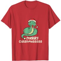 T-shirt de Noël marrant avec serpent drôle Merry Christmasss — T-shirts pour hommes