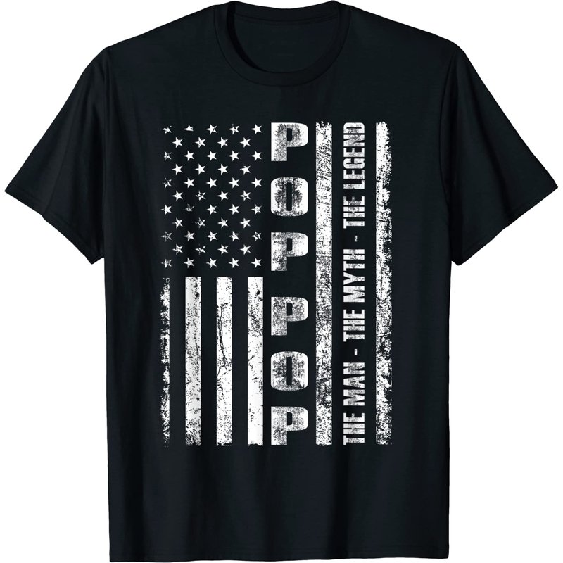 T-Shirt Pop Pop L'Homme Le Mythe La Légende Drapeau US pour Hommes — T-shirts pour hommes