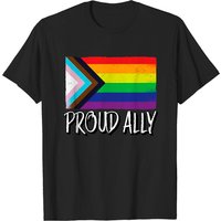 T-shirt Drapeau Allié LGBTQ pour Hommes | Drapeau Noir de la Fierté — T-shirts pour hommes