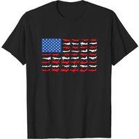 Pilot Airplane American Flag Aviation T-Shirt for Men