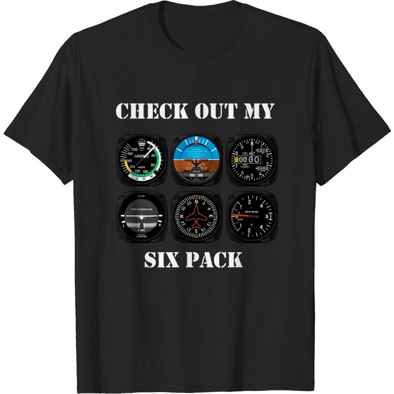 T-shirt Pilote Aviation Six Pack Avion Volant pour Hommes — T-shirts pour hommes