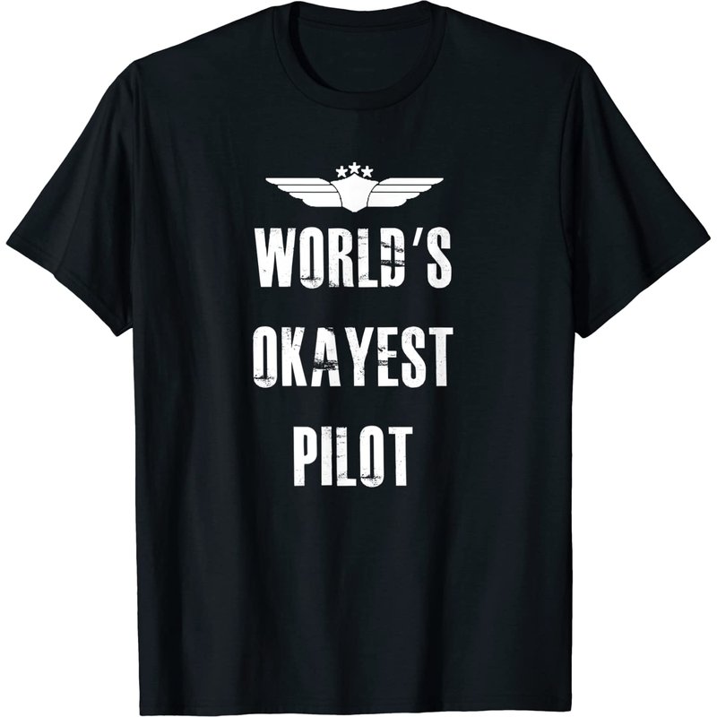 T-shirt Aviation World's Okayest Pilot pour hommes — T-shirts pour hommes