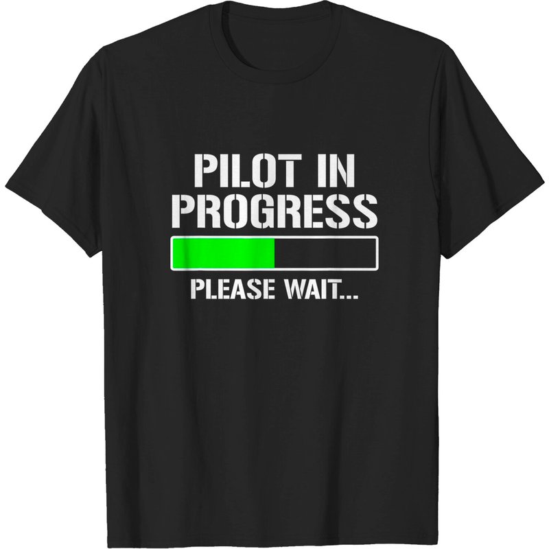Pilot In Progress Men's T-Shirt in Black