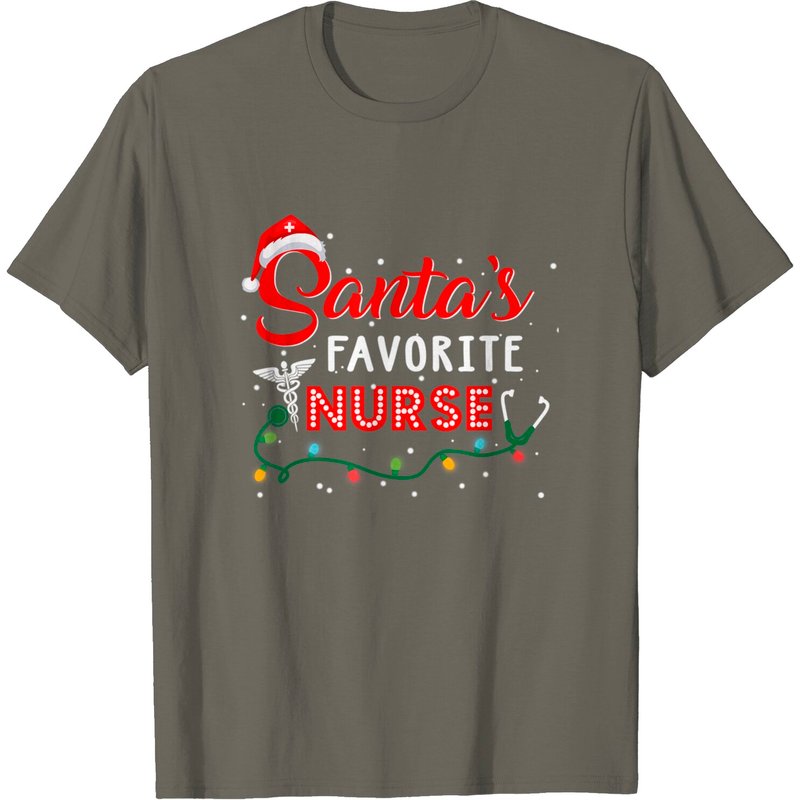 T-shirt de Noël Santa's Favorite Nurse pour hommes — T-shirts pour hommes